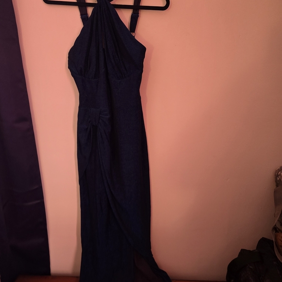 Vixen by Micheline Pitt Midnight Blue Gown Size Large - Picture 3 of 8